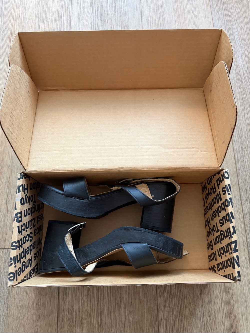 American Apparel Black Wooden Sandals